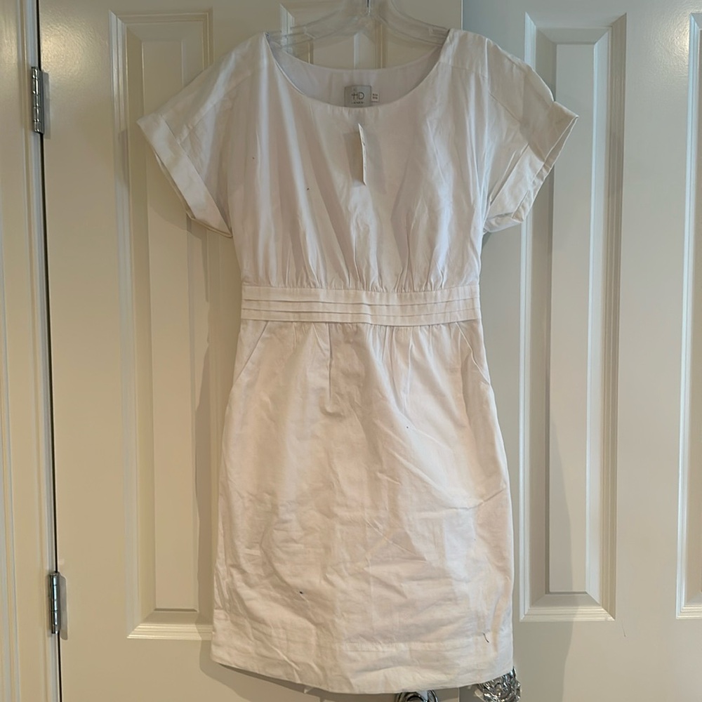 White HD in Paris Anthropologie dress